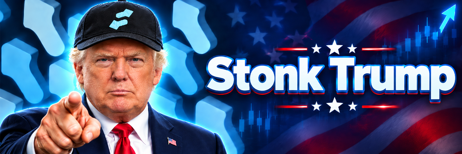 StonkTrump pointing at the tape — STONK TRUMP